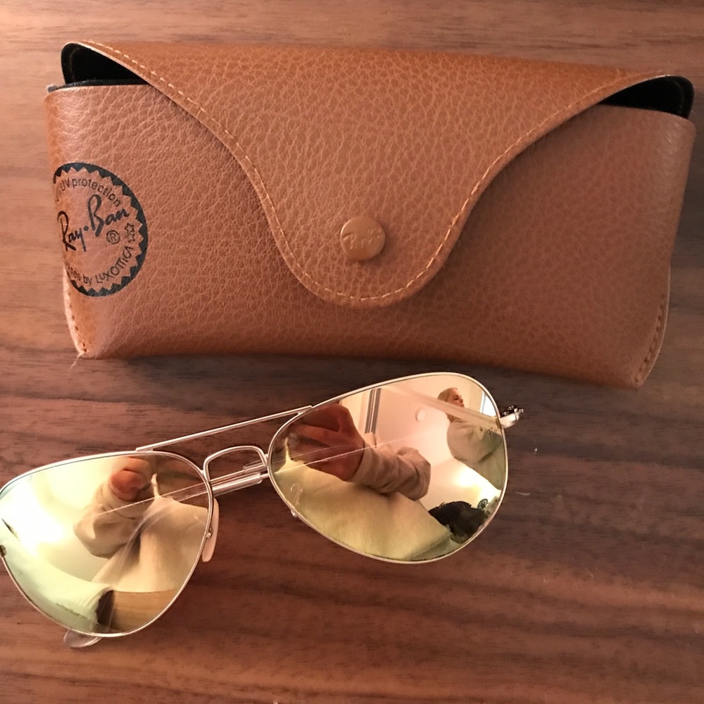 Authentic ray bans, rose gold pinkish color